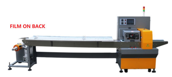 Elemento horizontal da mobília da máquina de envolvimento do fluxo do servo 4KW que empacota a altura de 65mm